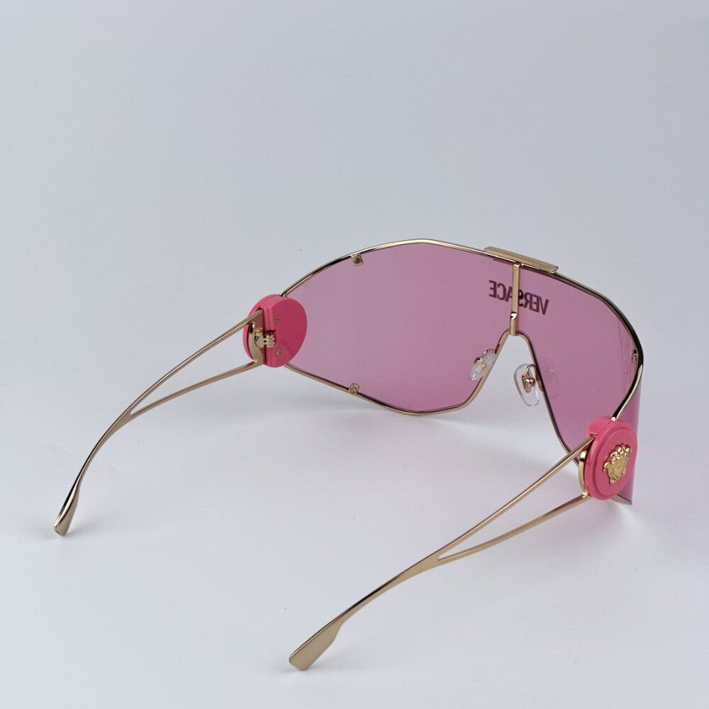Versace VE2268 100284 BRAND NEW Sunglasses Gold Pink Shield Unisex - Picture 7 of 11